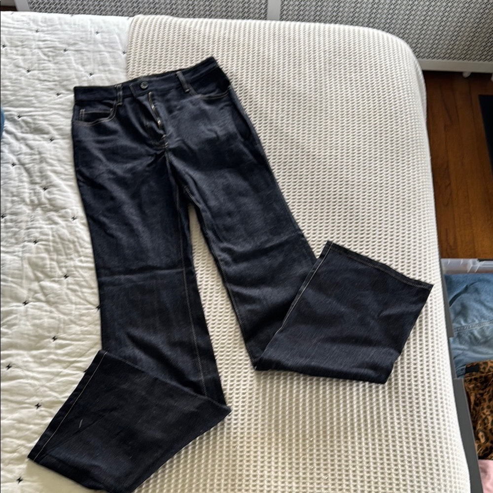 Nili Lotan Black Flare Wide Leg Jeans